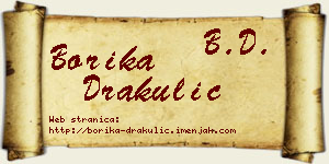 Borika Drakulić vizit kartica